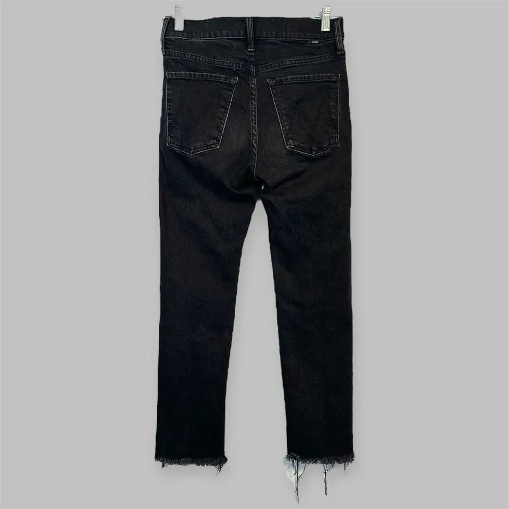 Mother Superior Jeans Black Size 25 The Scrapper Cuff Ankle Fray Who’s Sorry Now - Picture 2 of 14